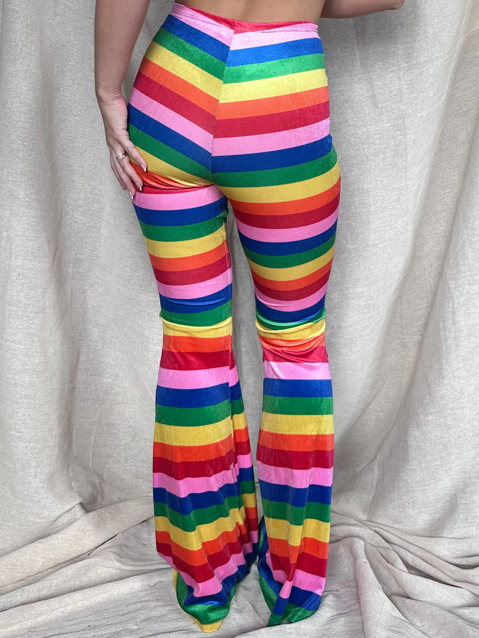 LIMITED EDITION - Stevie Flared Trousers - Rainbow Stripe