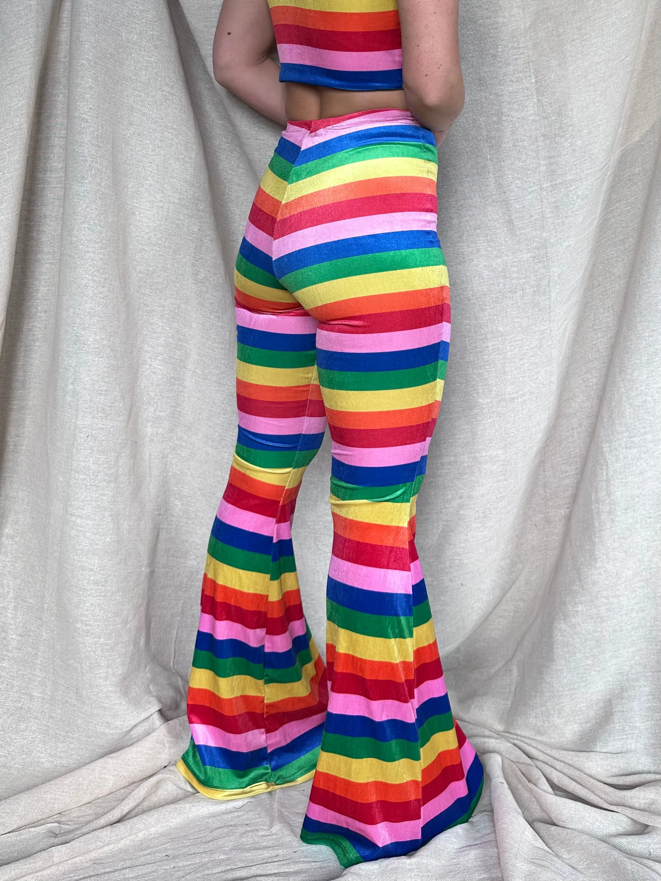 LIMITED EDITION - Stevie Flared Trousers - Rainbow Stripe