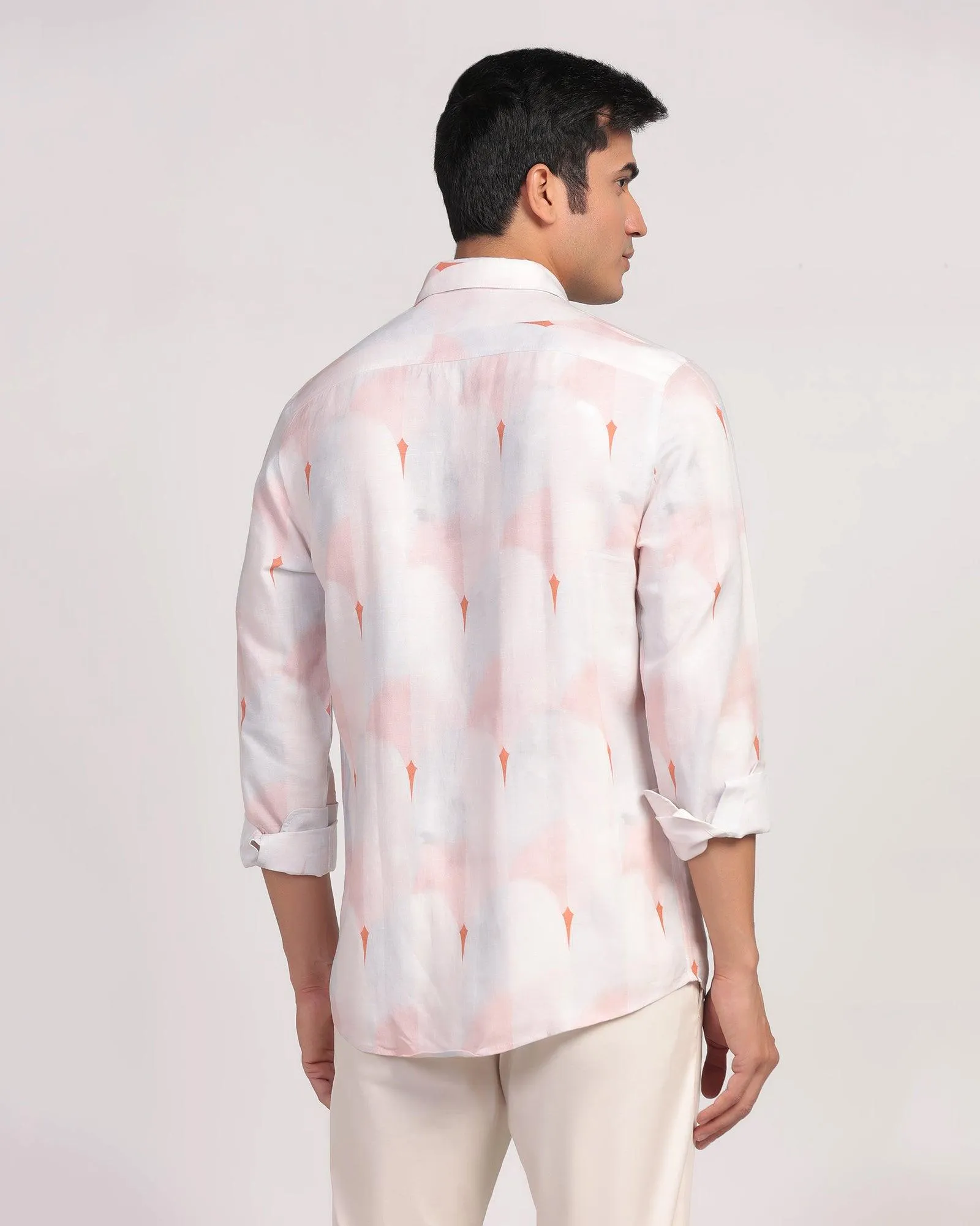 Linen Casual Lilac Printed Shirt - Shadow