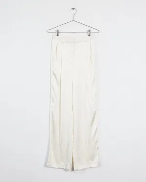 Loulou Studio 'ross' satin wide leg pants, cream, 6