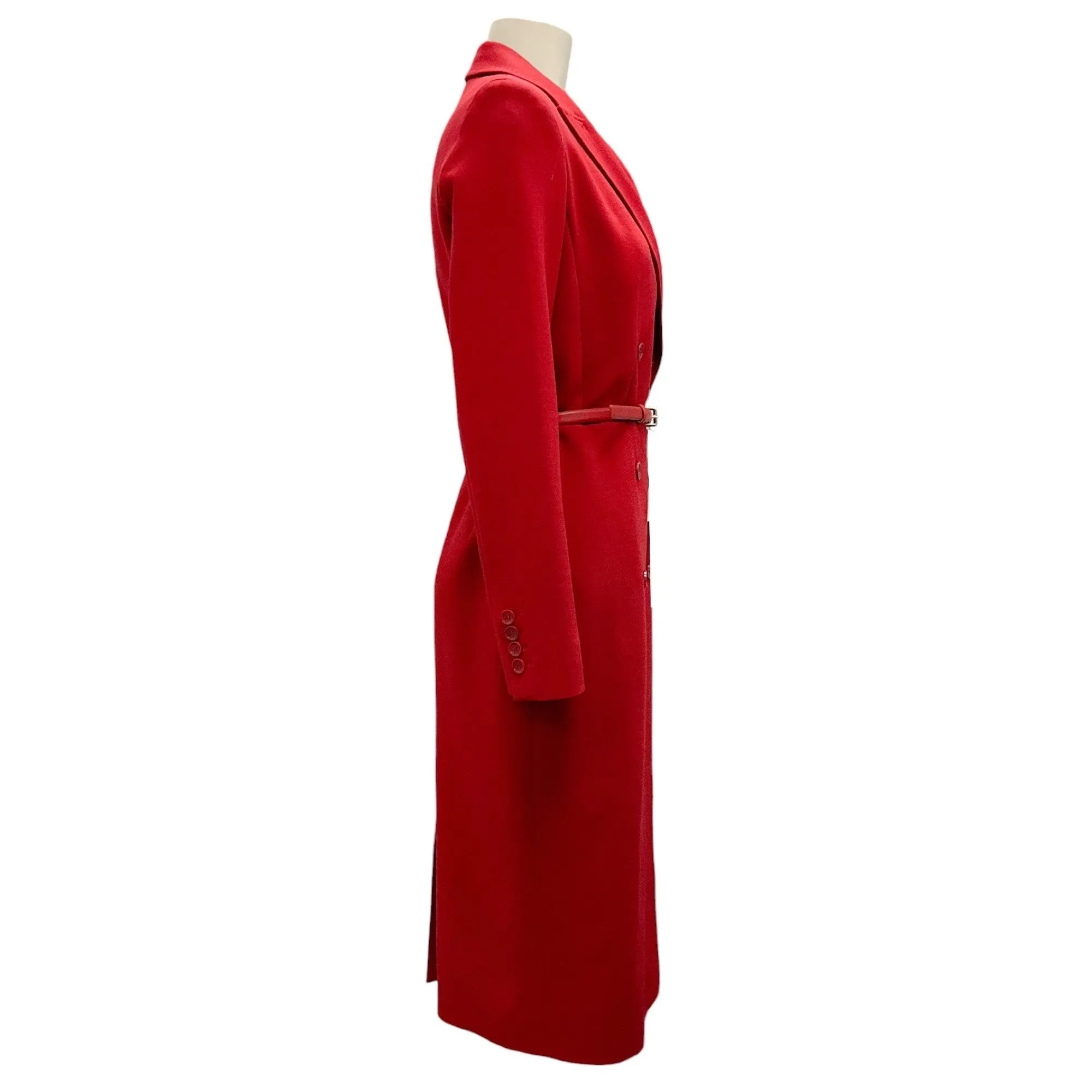 Max Mara Scarlet Belted Tailored Double Breasted Wool Califfo Dress