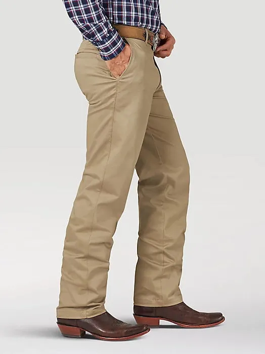 MEN'S WRANGLER CASUALS® FLAT FRONT RELAXED FIT PANTS IN KHAKI | 00096kh