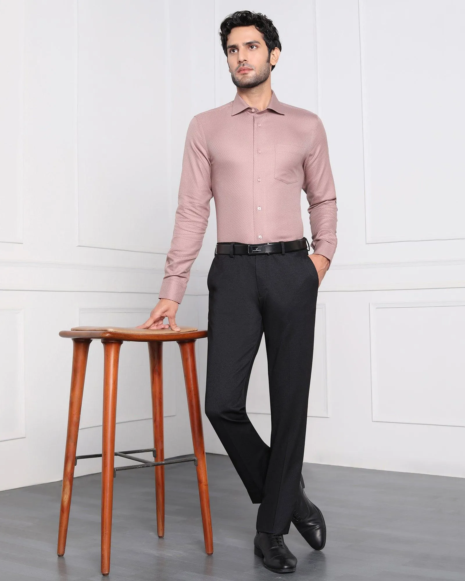 Must Haves Slim Comfort B-95 Formal Black Solid Trouser - Miggins