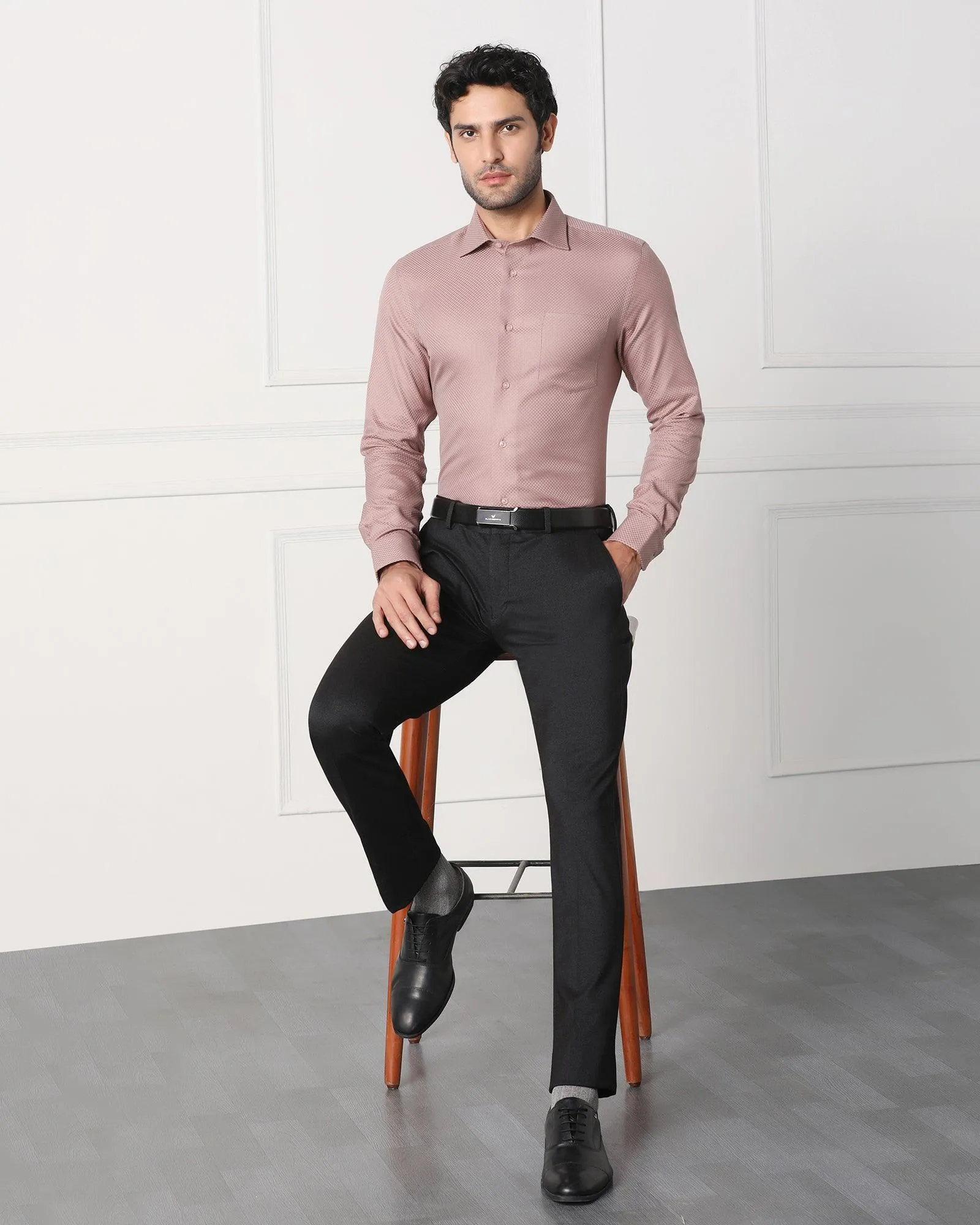 Must Haves Slim Comfort B-95 Formal Black Solid Trouser - Miggins