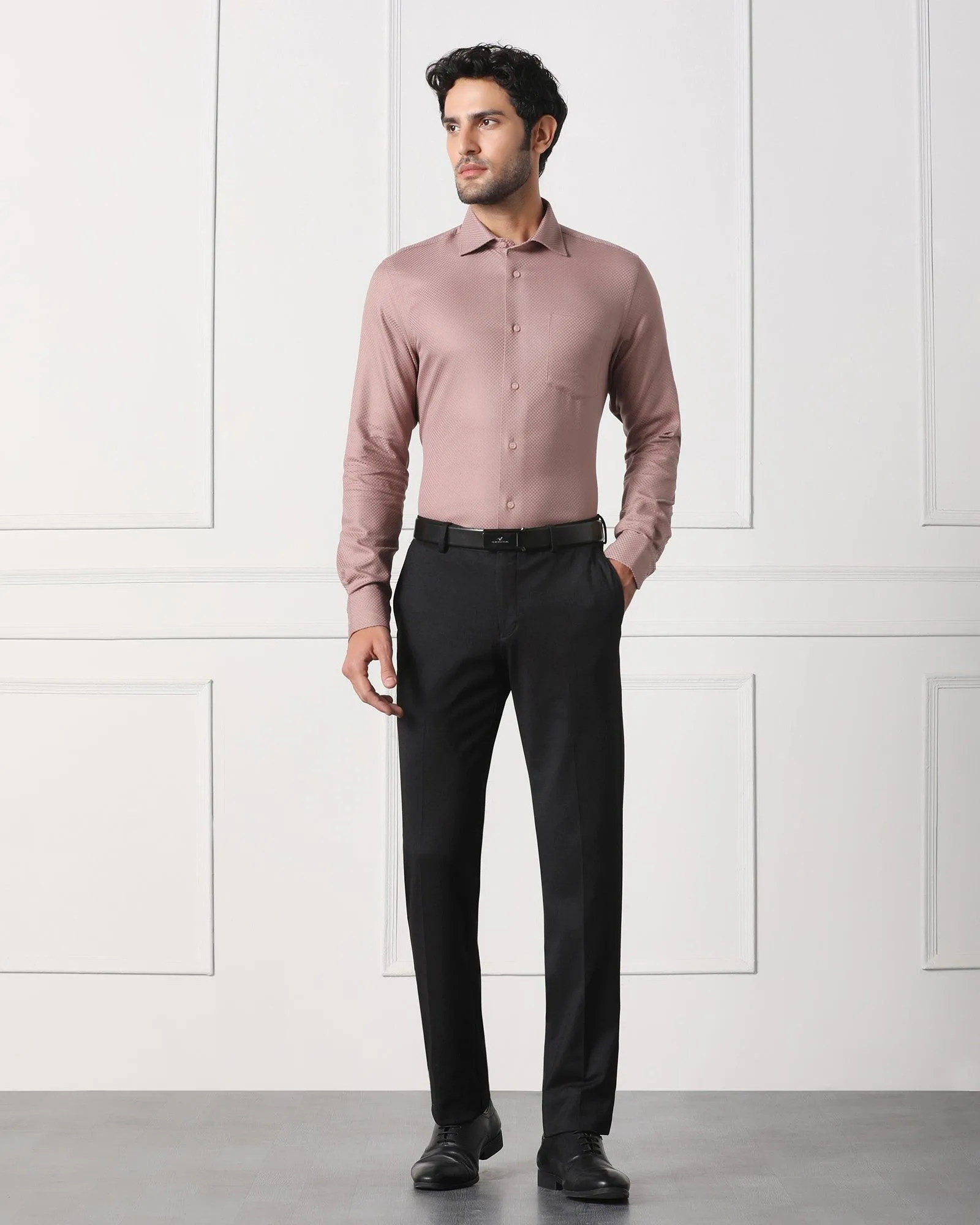 Must Haves Slim Comfort B-95 Formal Black Solid Trouser - Miggins