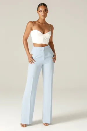 Niaz High Wide Leg Pants (Sky Blue)