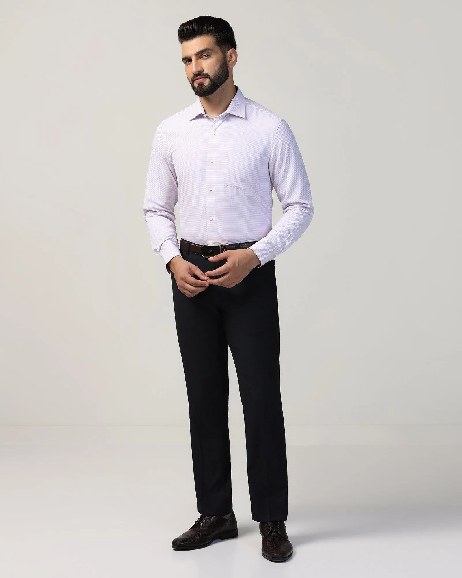 Non Iron Formal Mauve Textured Shirt - Matrix