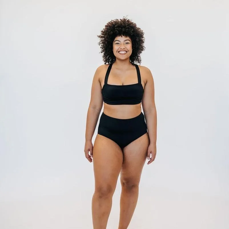 Page High Waisted Swim Bottoms - Black