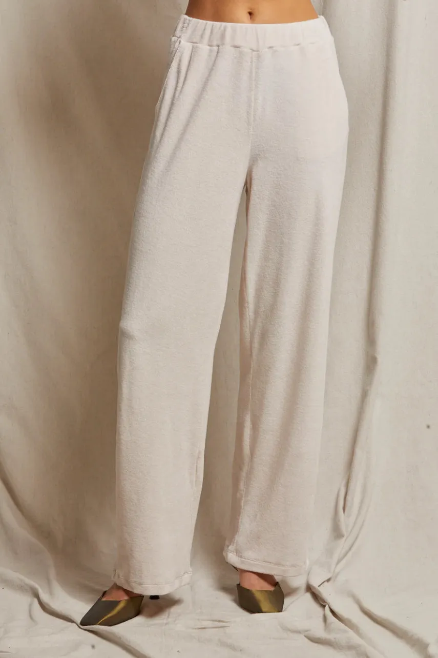 Peb78 Cream Velour Sweatpant