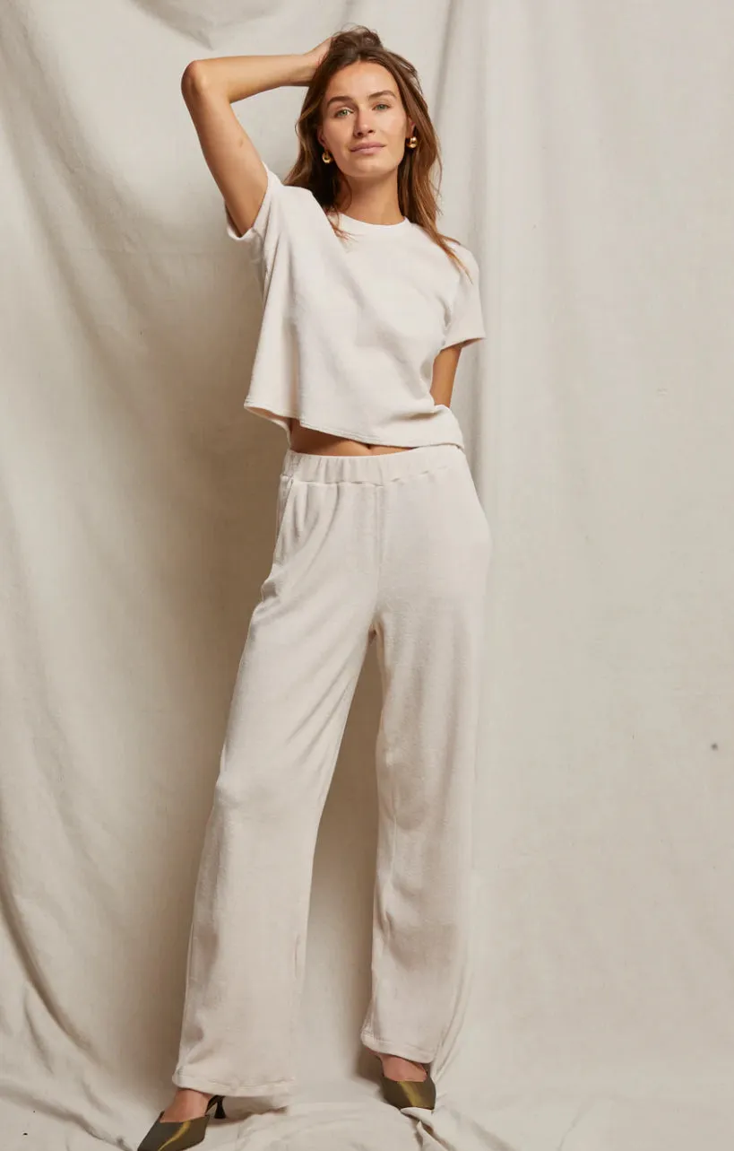 Peb78 Cream Velour Sweatpant