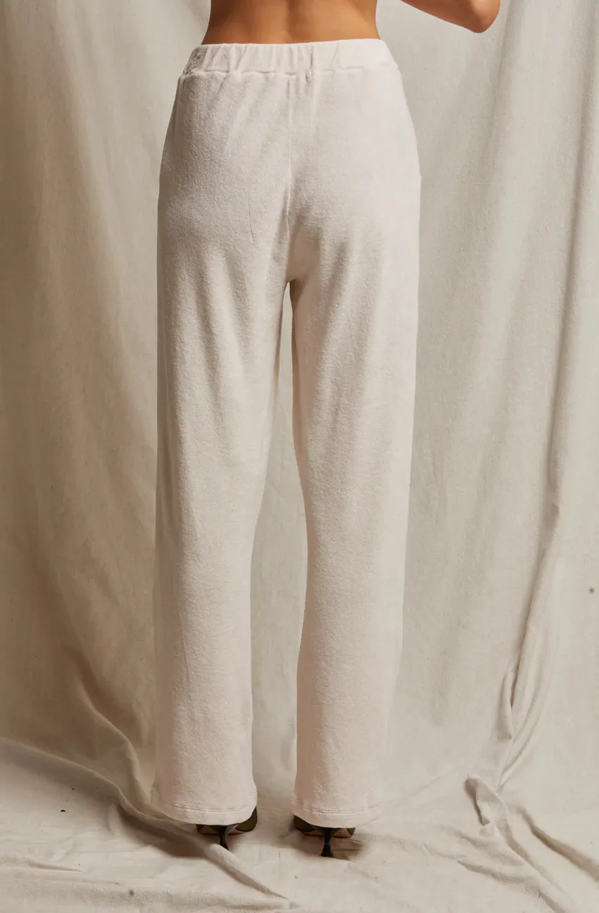 Peb78 Cream Velour Sweatpant