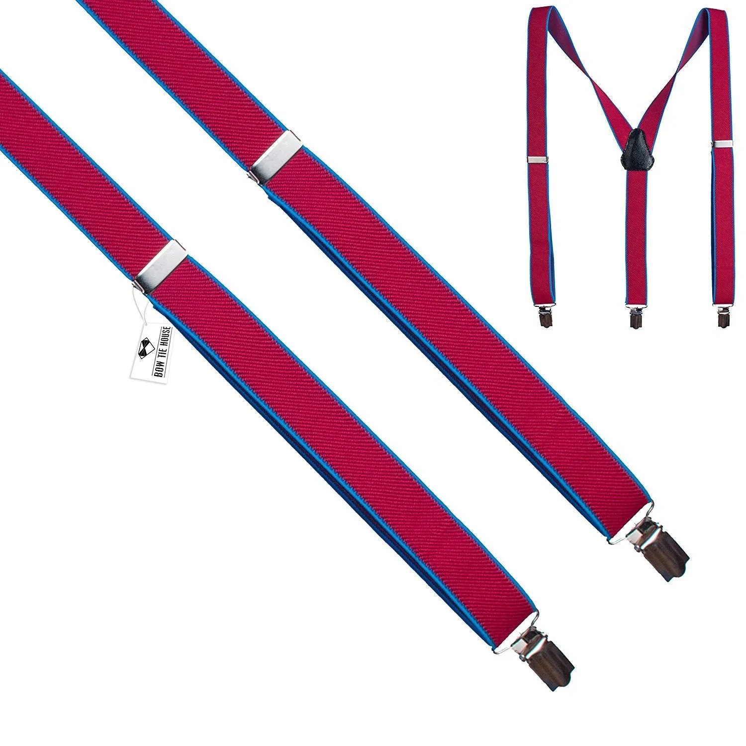 Pink-Blue Slim Suspenders