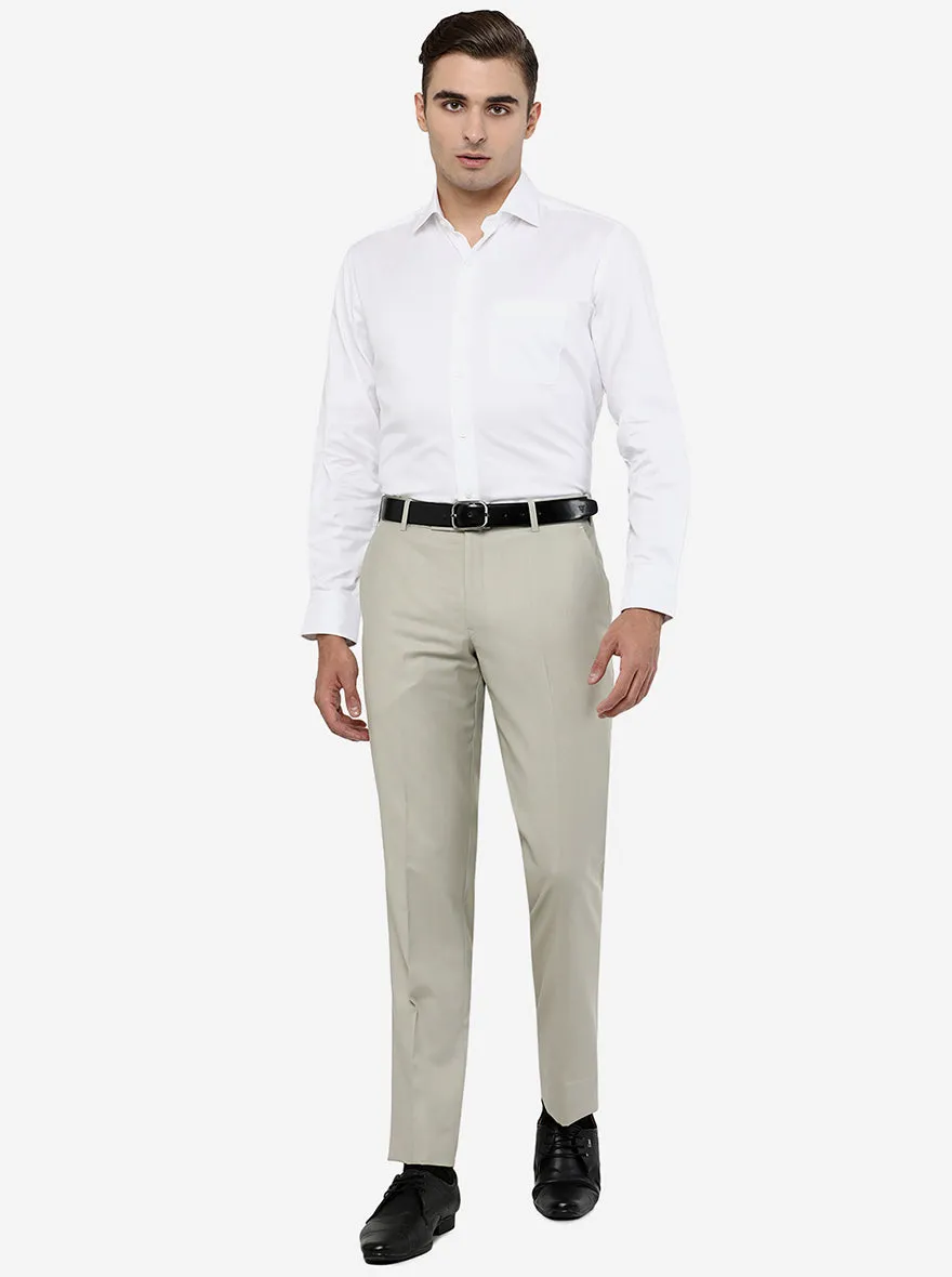 Pista Solid Slim Fit Formal Trouser | Metal