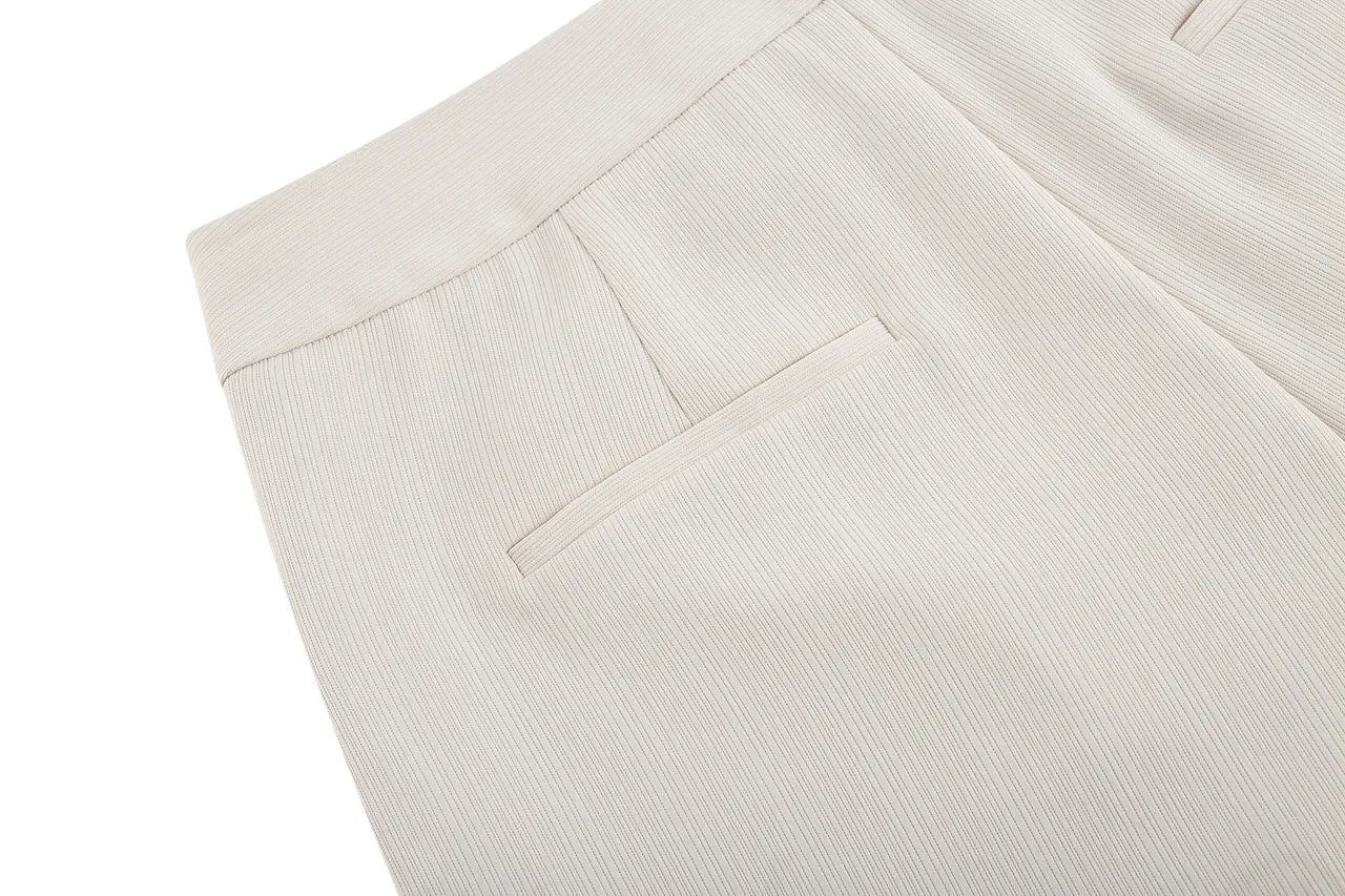 Polyester Dobby Relaxed Straight Leg Suit Pants