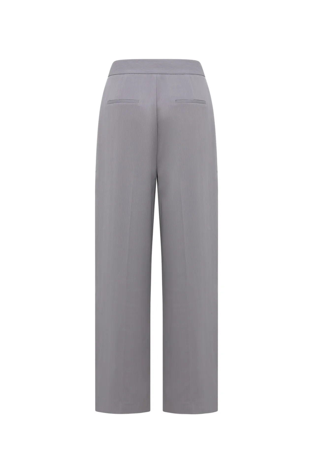 Polyester Dobby Relaxed Straight Leg Suit Pants