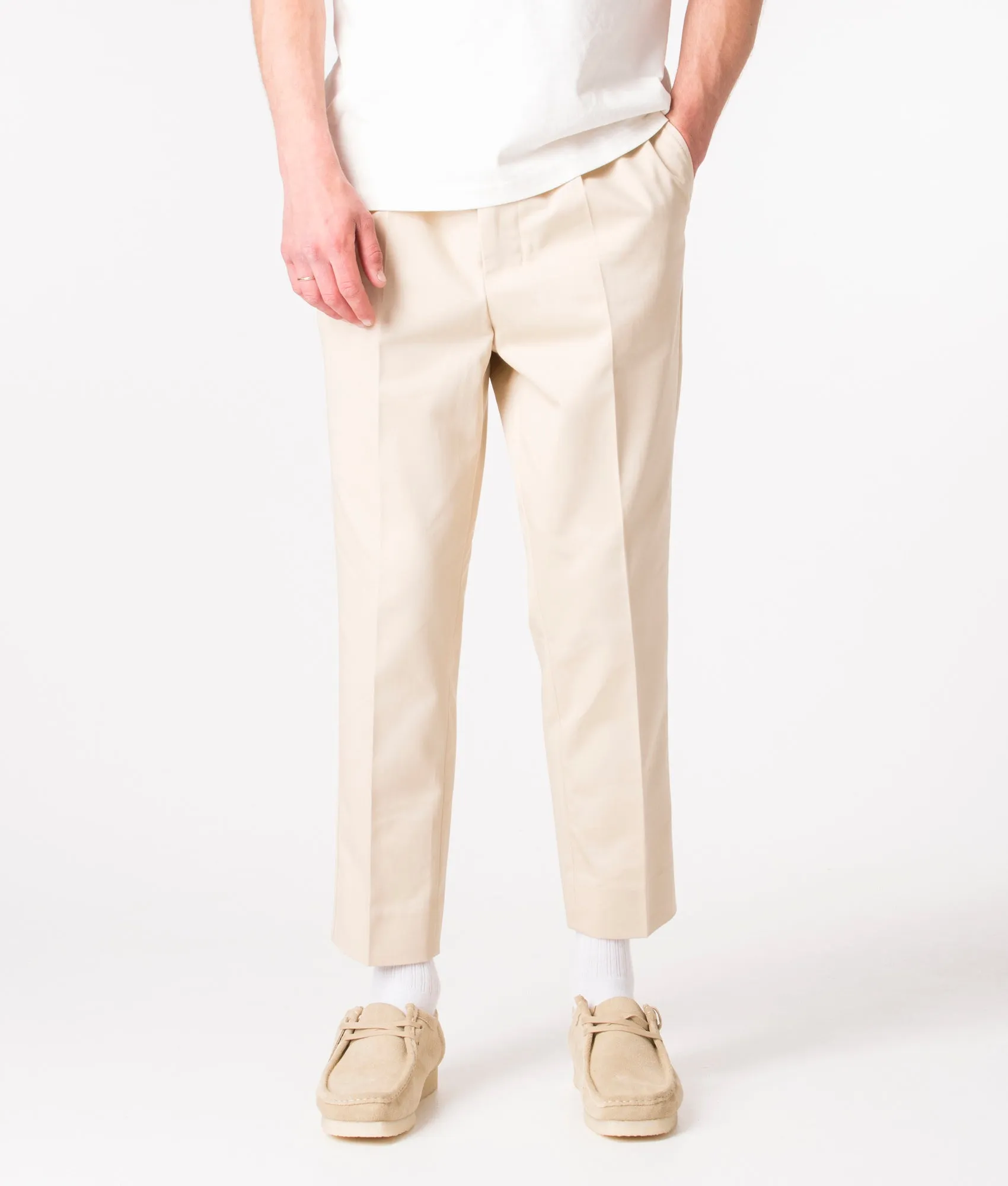 Regular Fit Elasticated Waist Gabardine Trousers