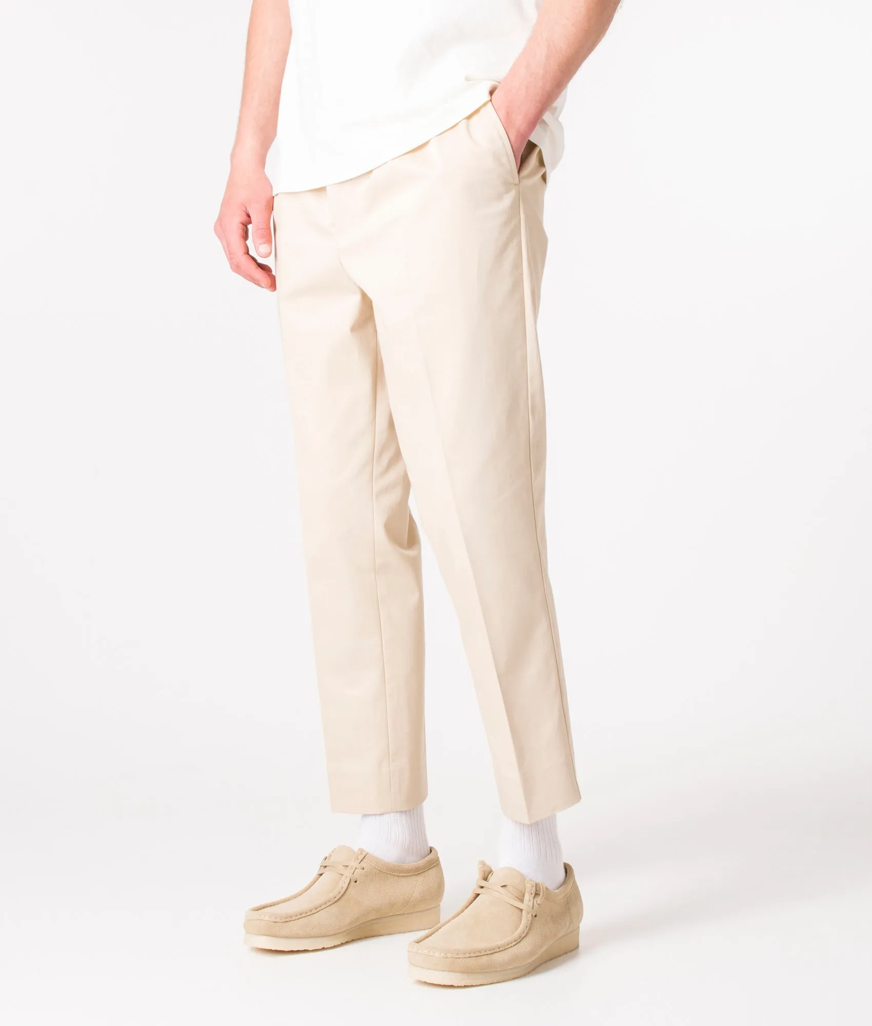 Regular Fit Elasticated Waist Gabardine Trousers