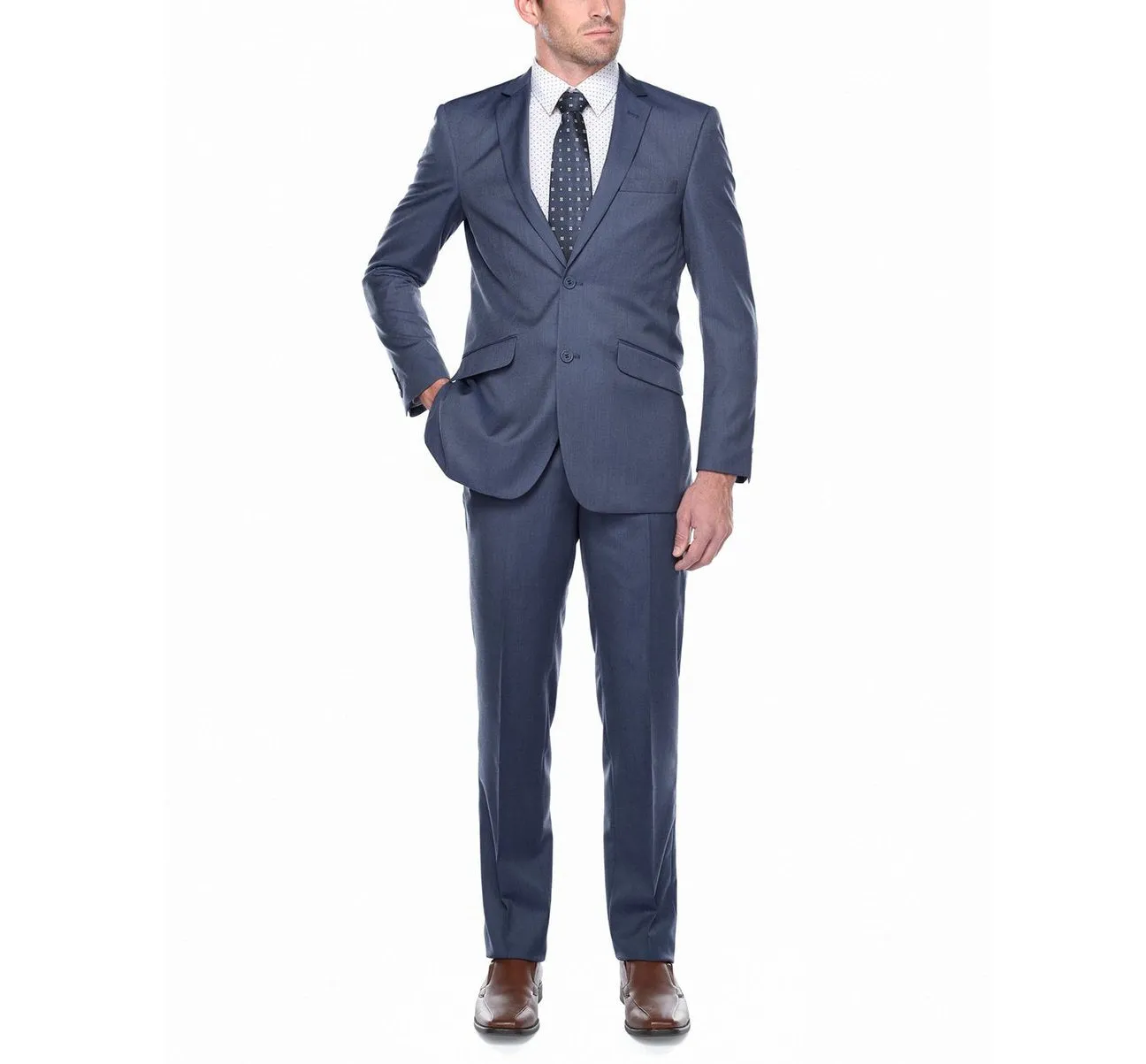 RENOIR 2-Piece Slim Fit Notch Lapel Solid Suit 203-19