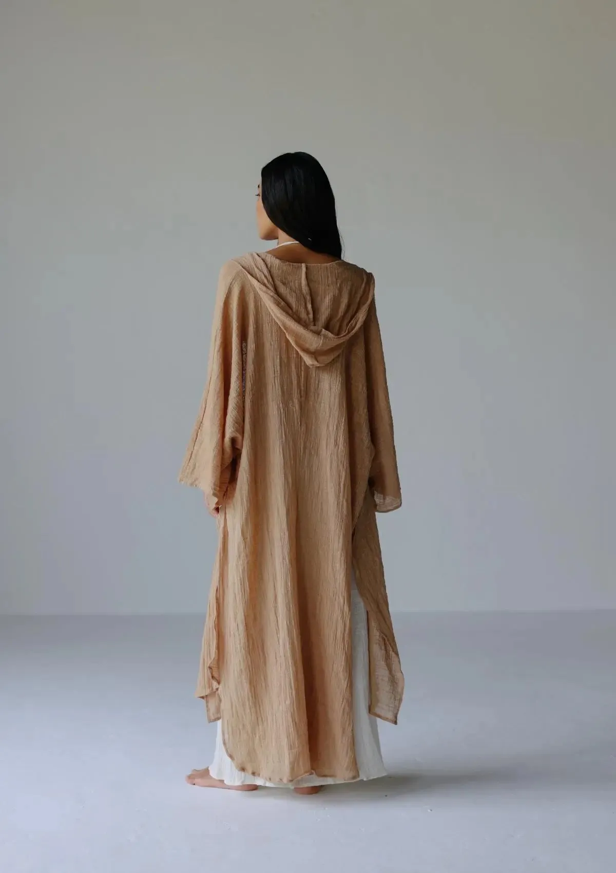 RHEA HOODED CAPE - MANGO MOJITO