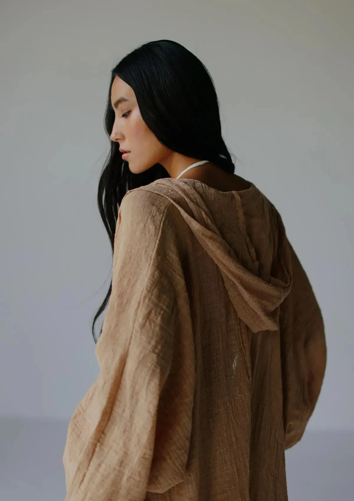 RHEA HOODED CAPE - MANGO MOJITO