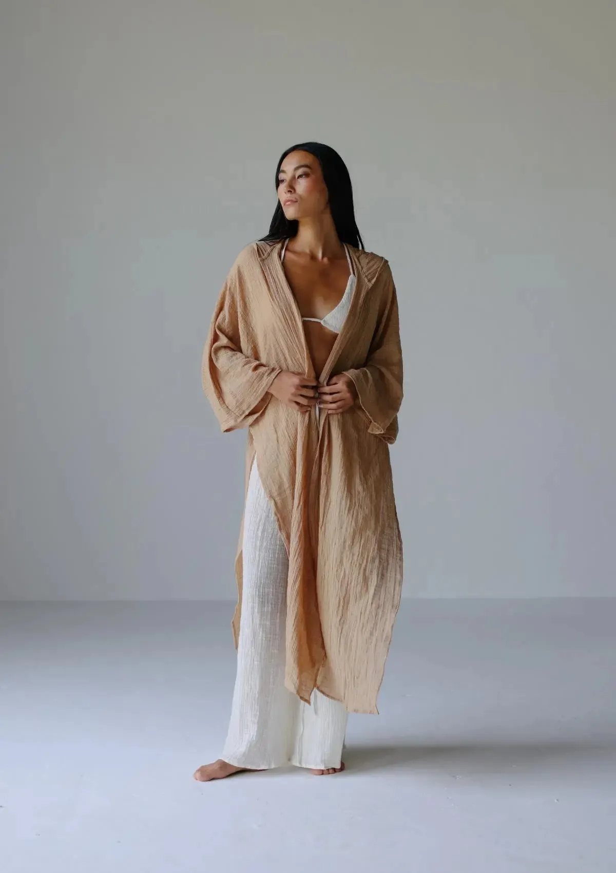 RHEA HOODED CAPE - MANGO MOJITO