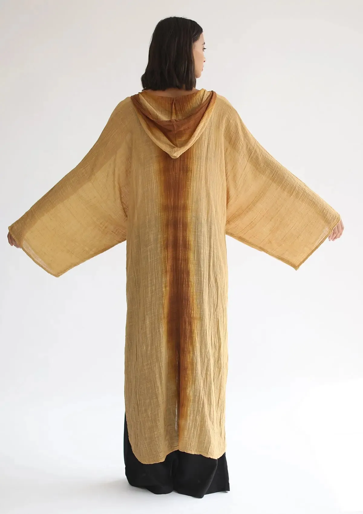 RHEA HOODED CAPE - SAHARA SUN / INCA GOLD OMBRE