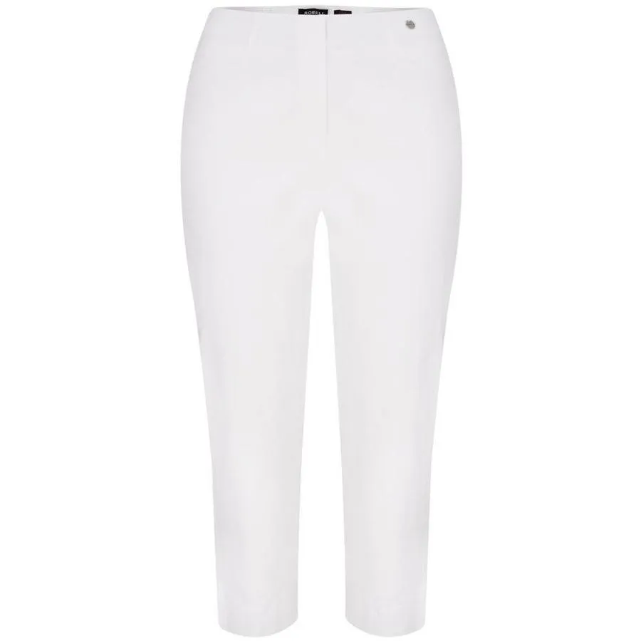 Robell Crop Trousers | White Denim