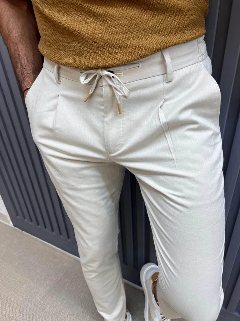 Rope Detail Beige Pants