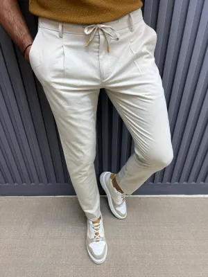 Rope Detail Beige Pants