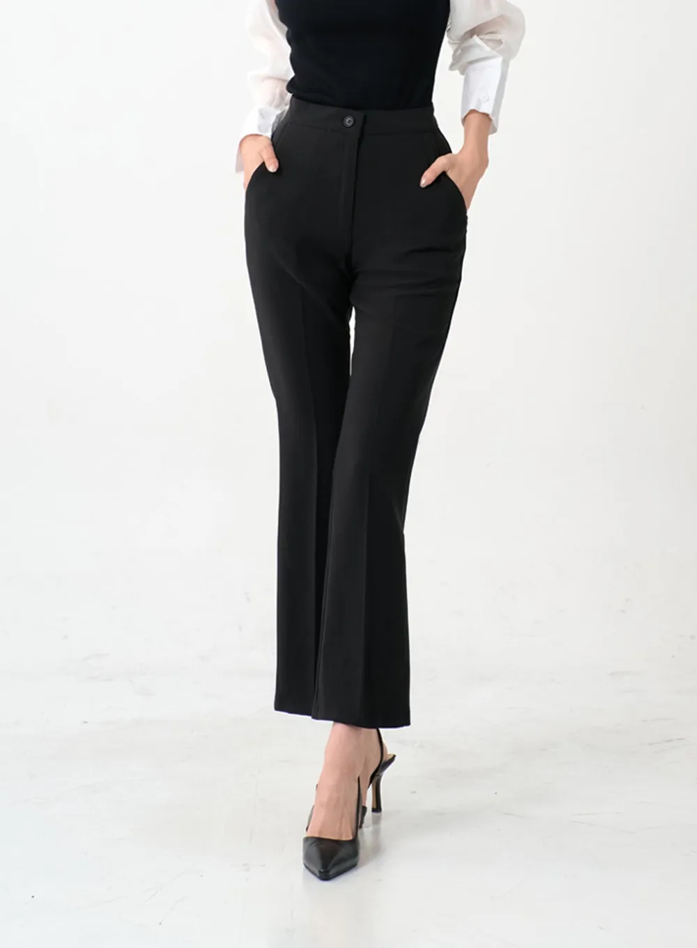 Semi Bootcut Tailored Pants IO07