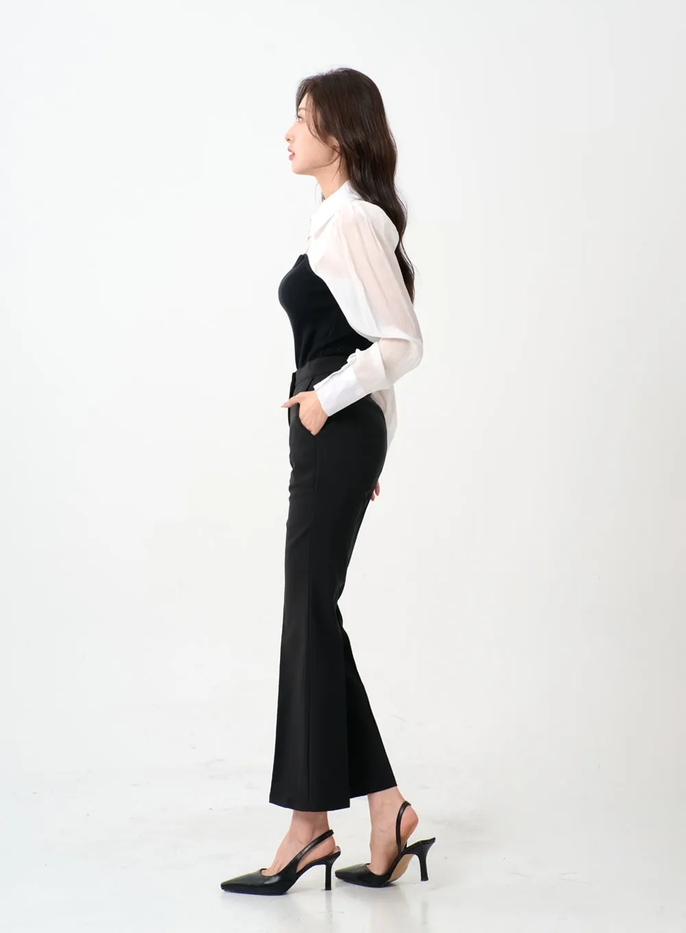 Semi Bootcut Tailored Pants IO07