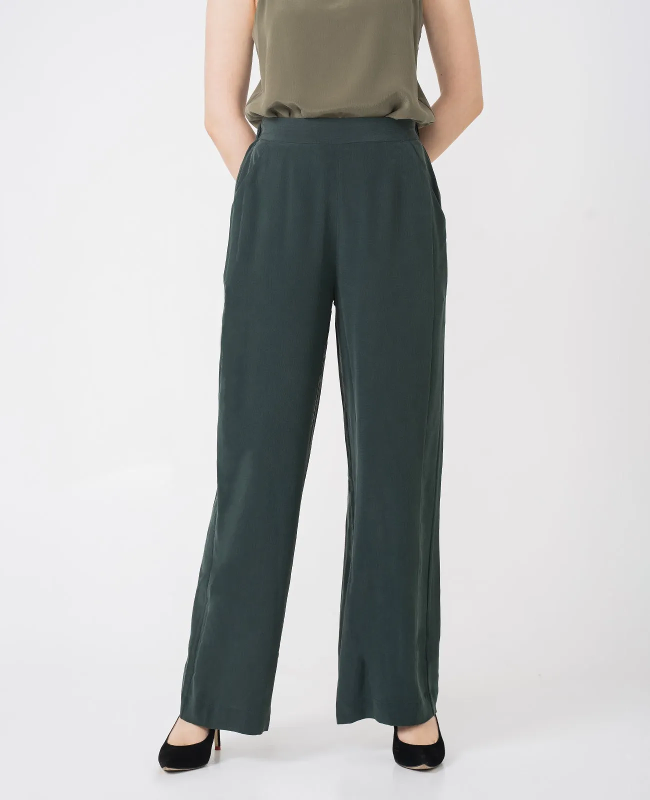 Silk Wide Leg Racer Pant