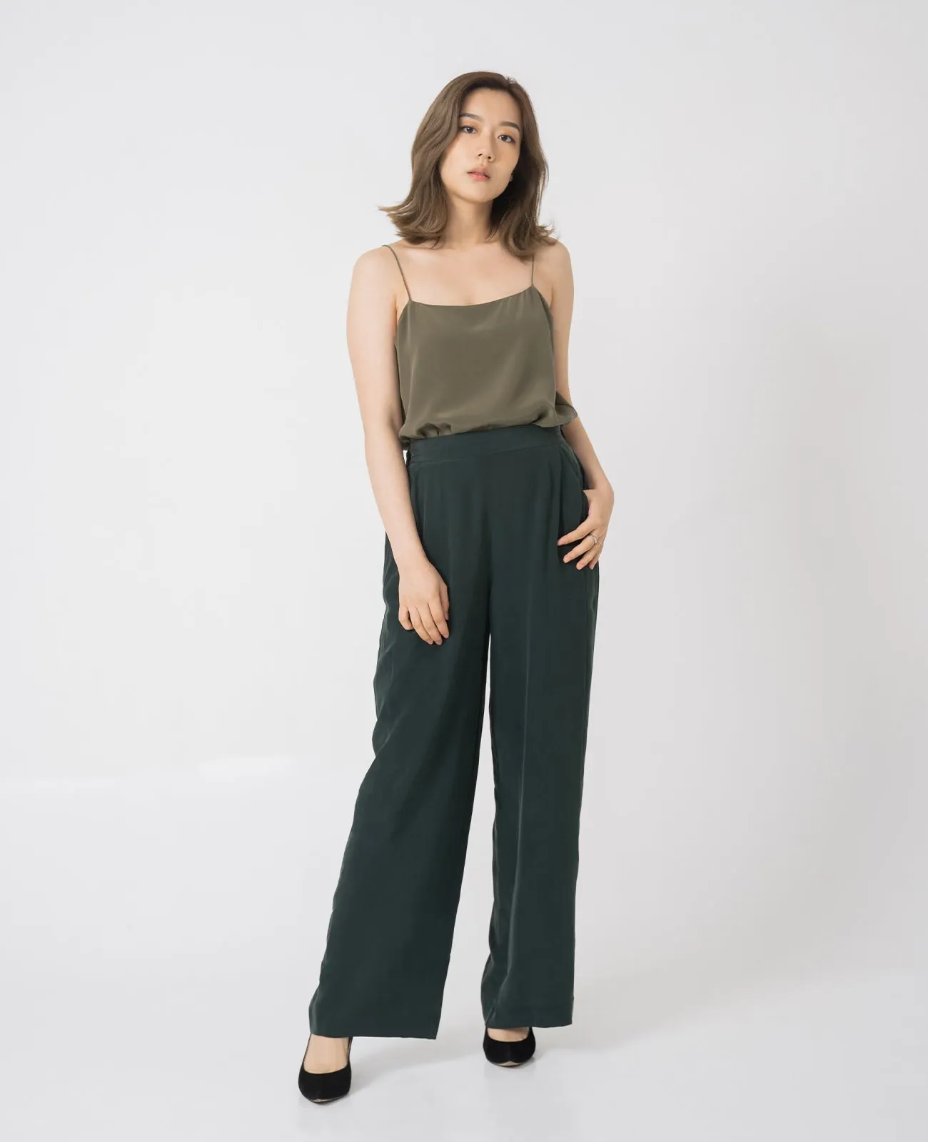 Silk Wide Leg Racer Pant