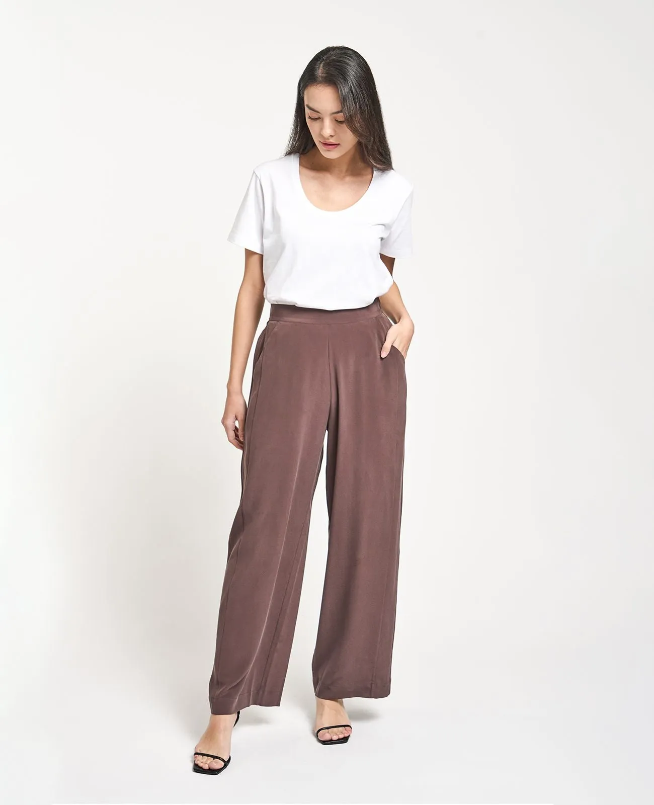 Silk Wide Leg Racer Pant