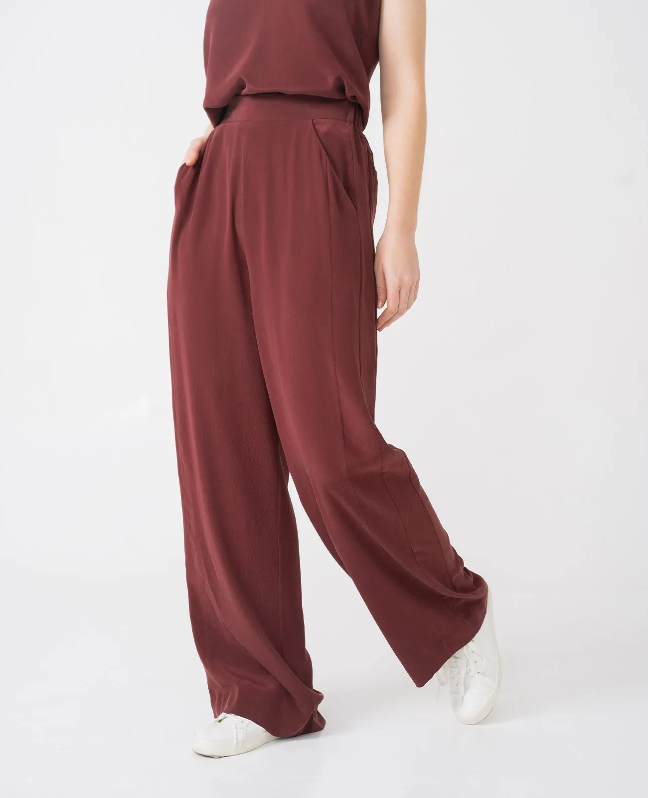 Silk Wide Leg Racer Pant