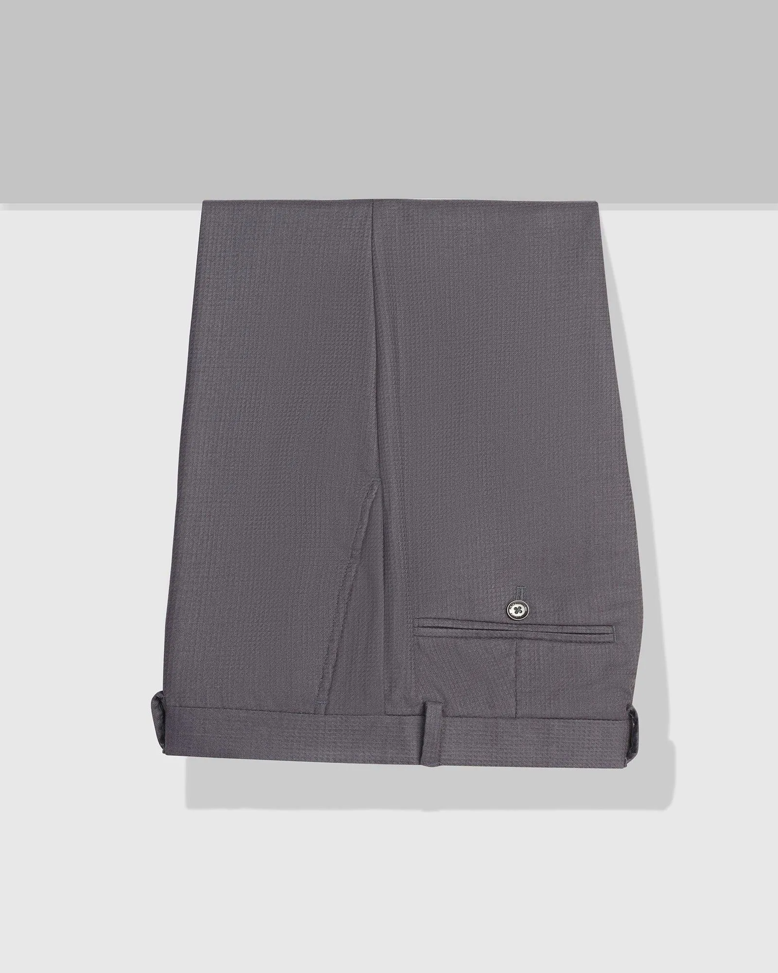 Slim Comfort B-95 Formal Grey Textured Trouser - Zeta