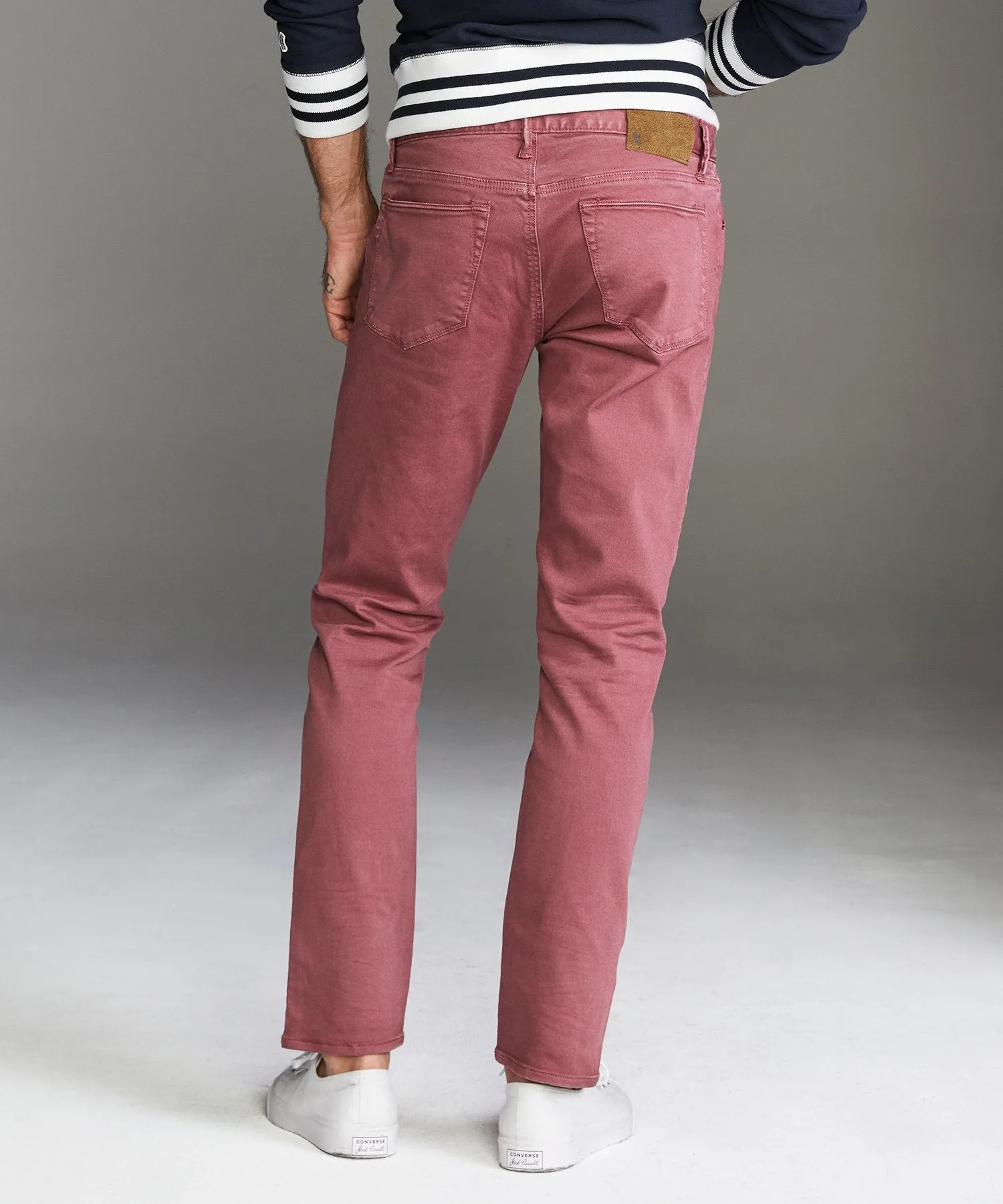 Slim Fit 5-Pocket Garment Dyed Stretch Twill in Mauve