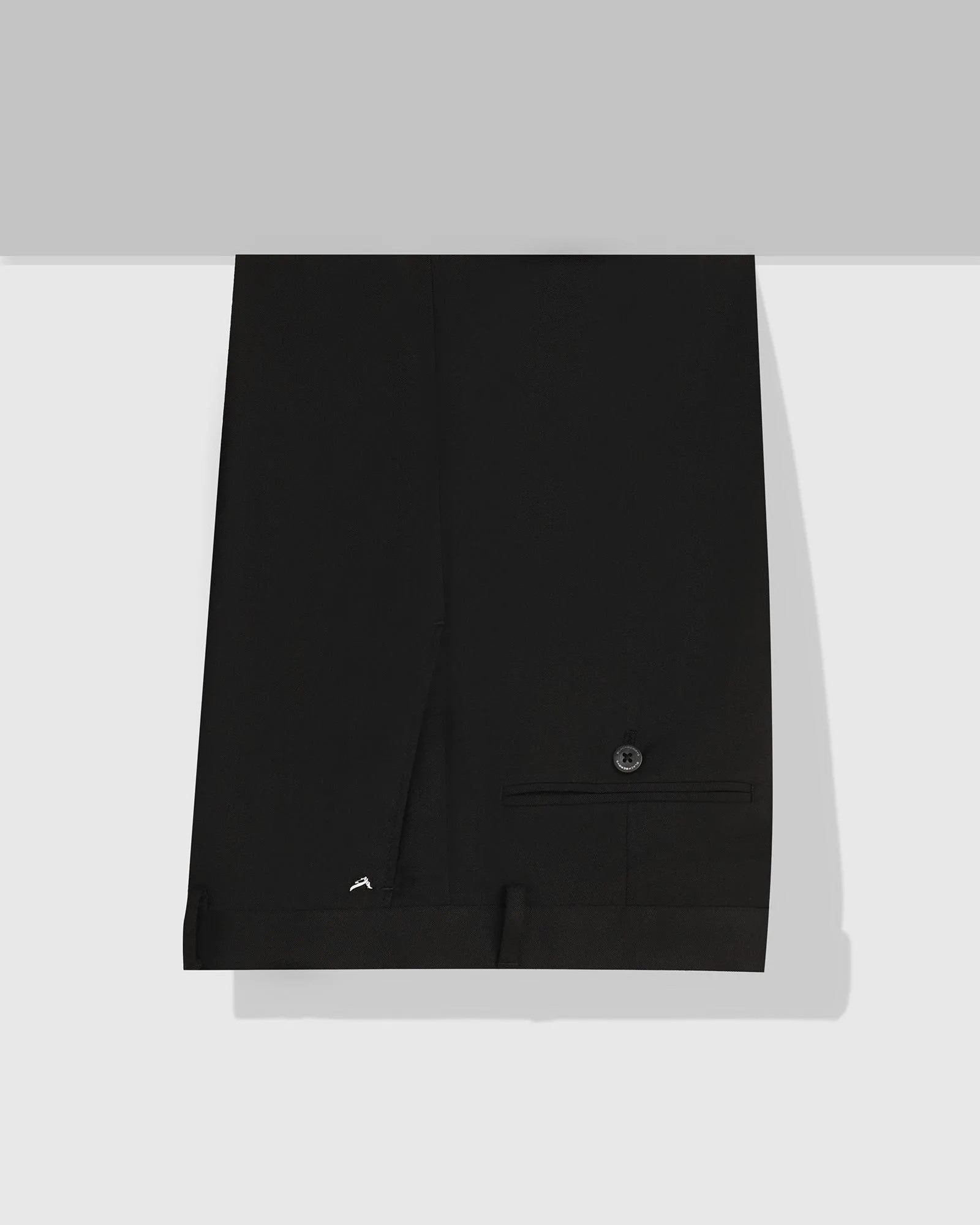 Slim Fit B-91 Formal Black Solid Trouser - Black