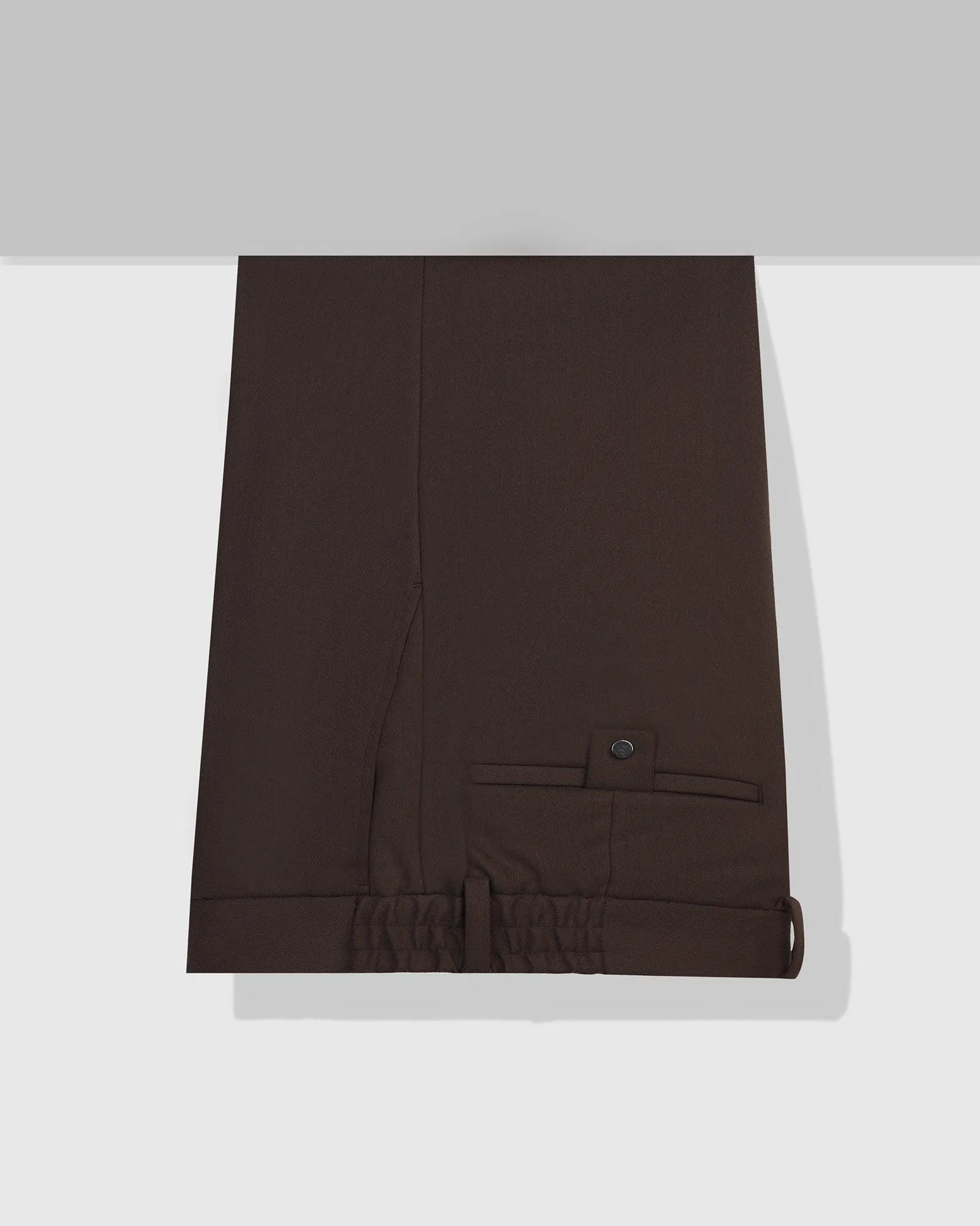 Slim Fit B-91 Formal Dark Brown Solid Trouser - Hayabusa