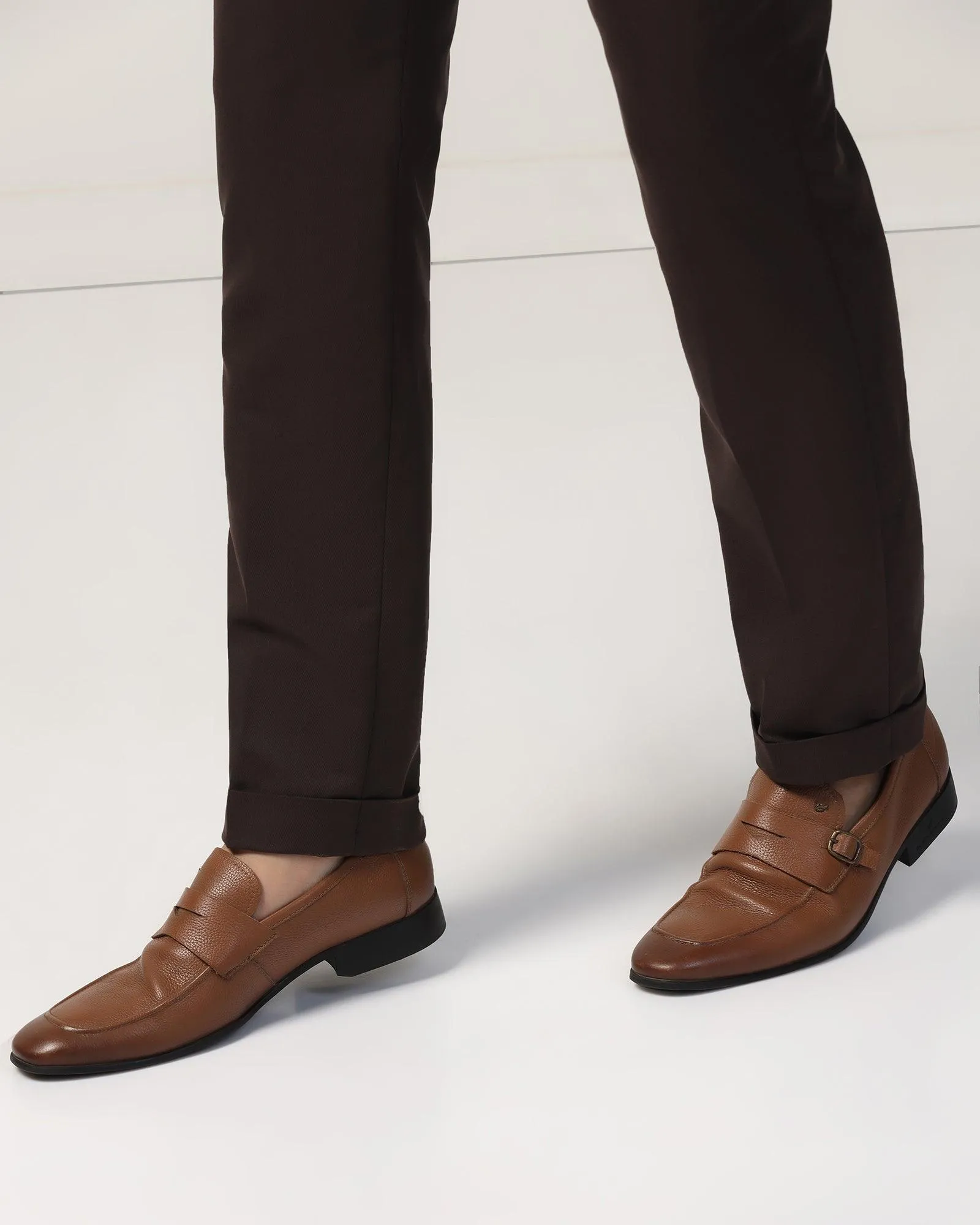 Slim Fit B-91 Formal Dark Brown Solid Trouser - Hayabusa