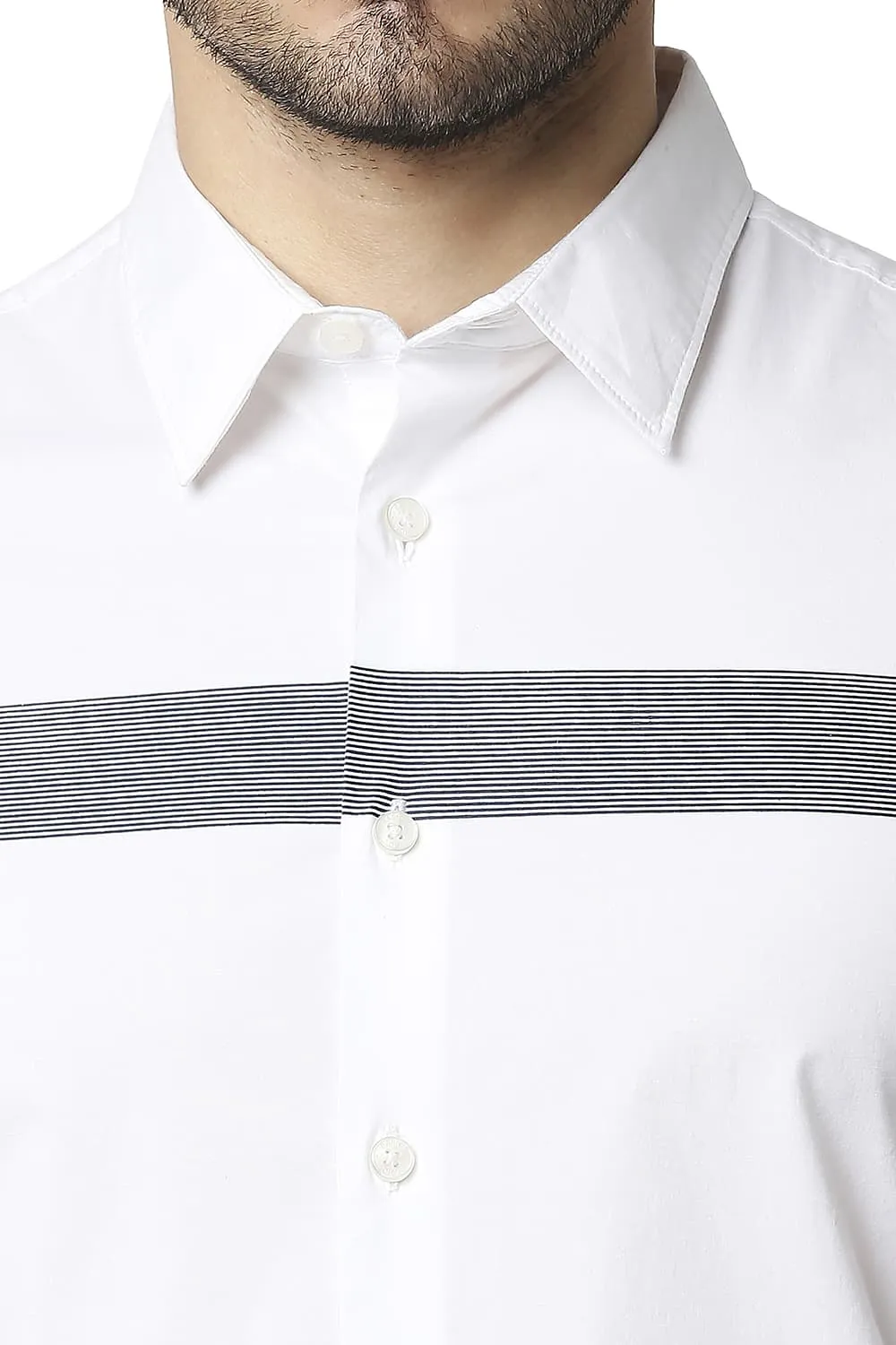 Slim Fit Poplin Stretch Stripe Shirt