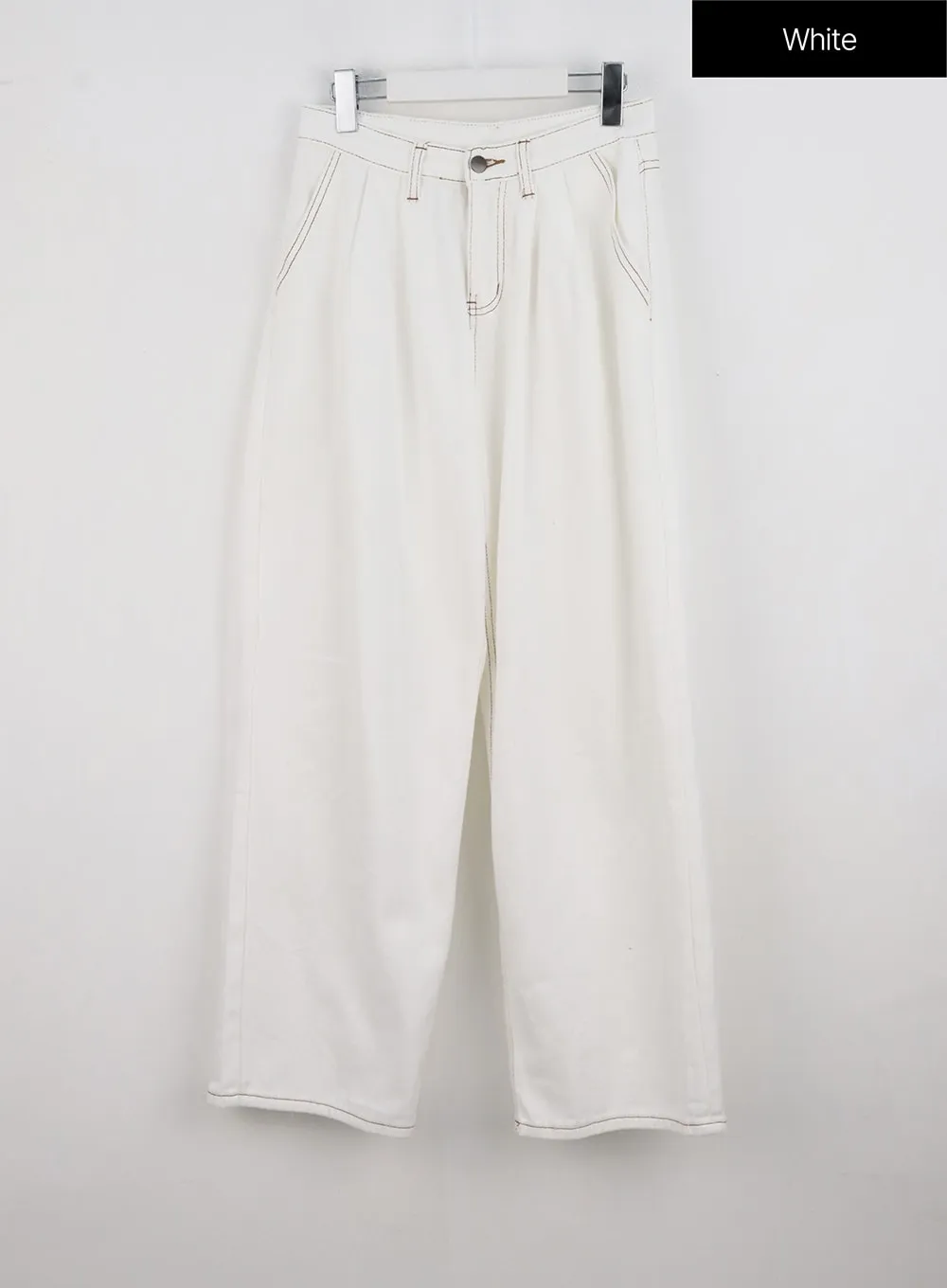 Stitch WIde Leg Cotton Pants IG312