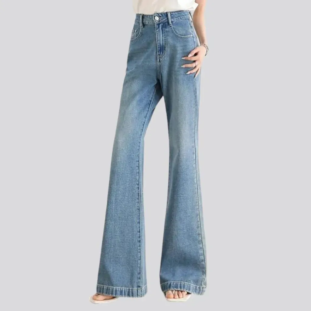 Stonewashed high-waist jeans for ladies