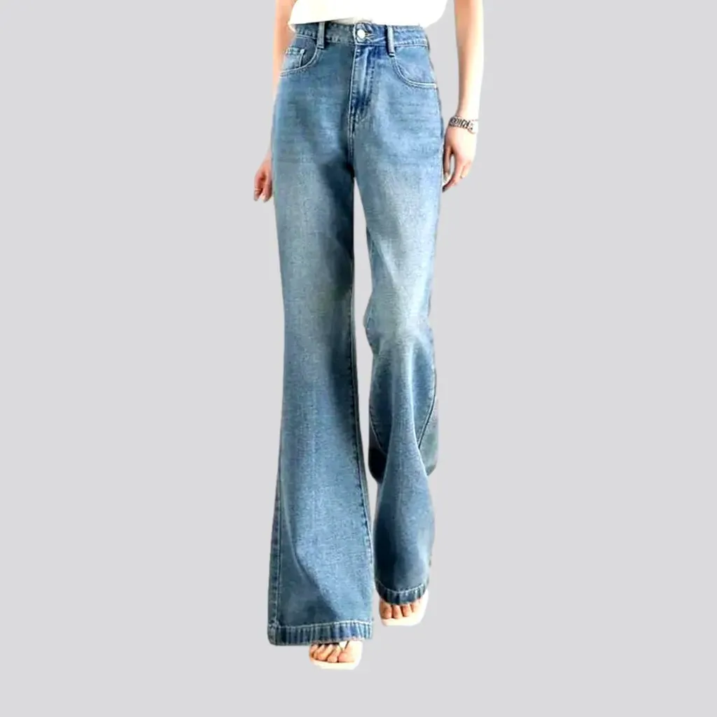 Stonewashed high-waist jeans for ladies