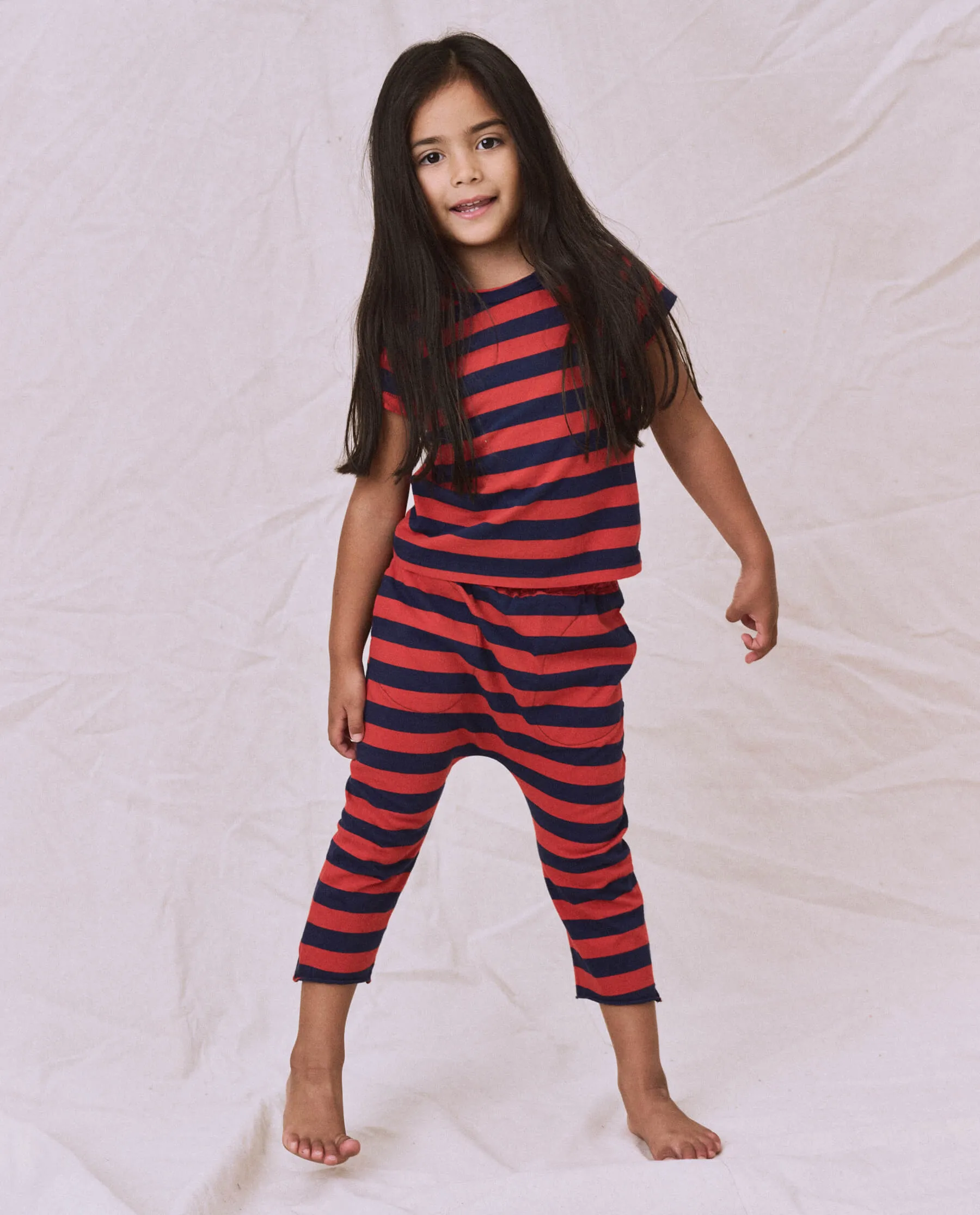 The Little Jersey Crop. -- Red and Navy Scholar Stripe