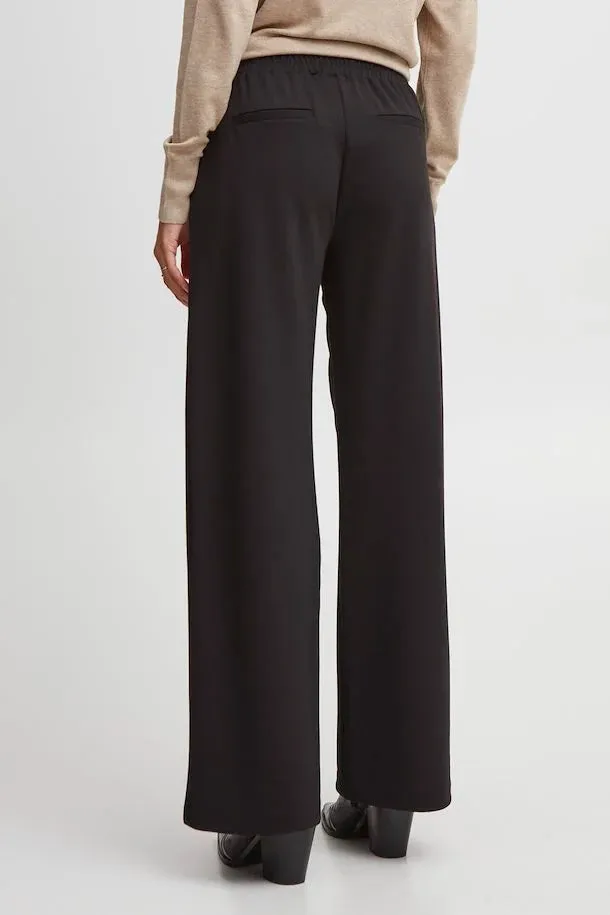 The Rizetta Wide Leg Trouser - Black - PLUS