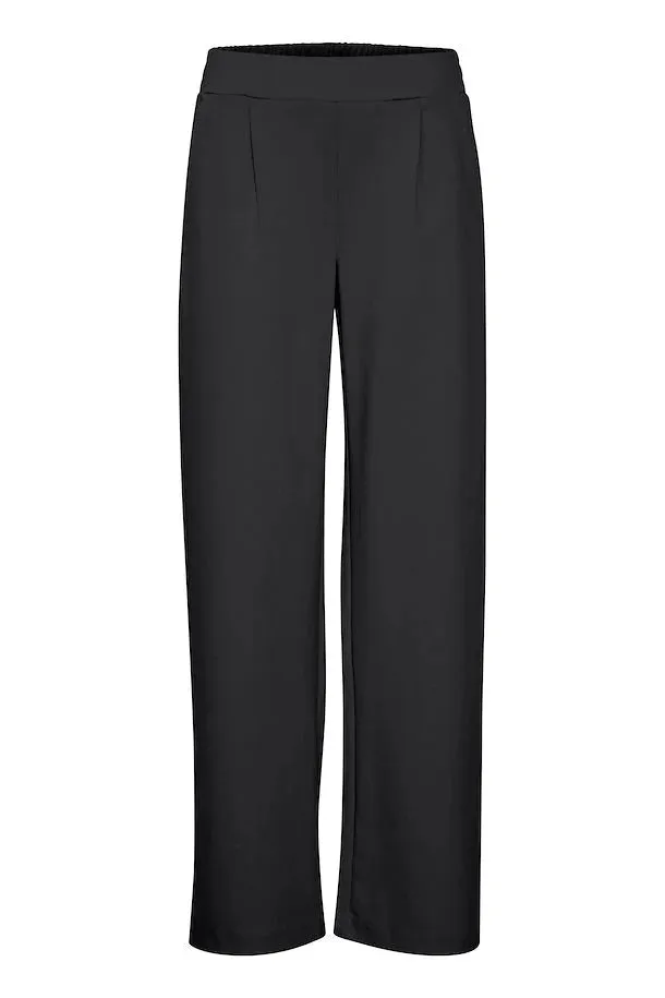 The Rizetta Wide Leg Trouser - Black - PLUS