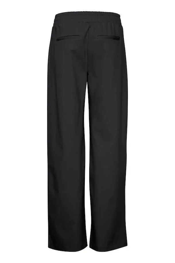 The Rizetta Wide Leg Trouser - Black - PLUS