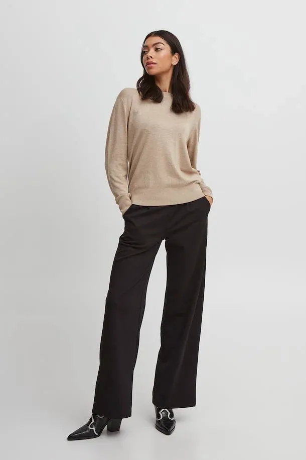 The Rizetta Wide Leg Trouser - Black - PLUS