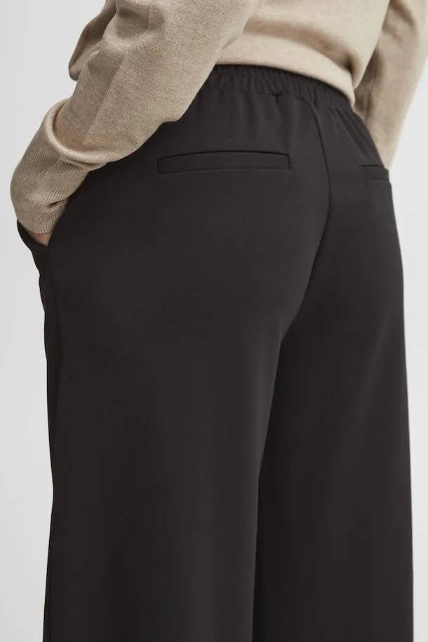 The Rizetta Wide Leg Trouser - Black - PLUS